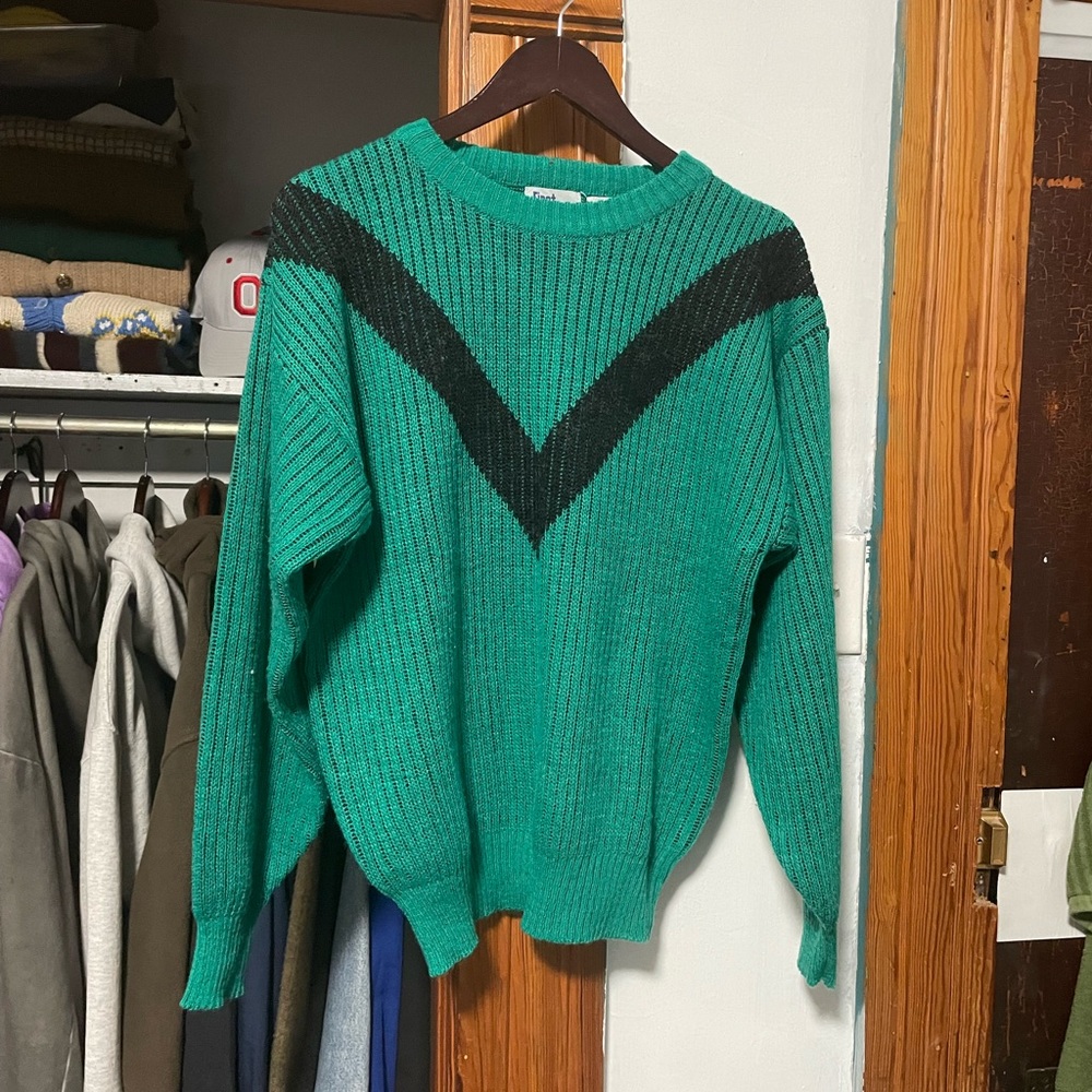 Vintage First Landing Fuzzy Wool Pattern Sweater … - image 2